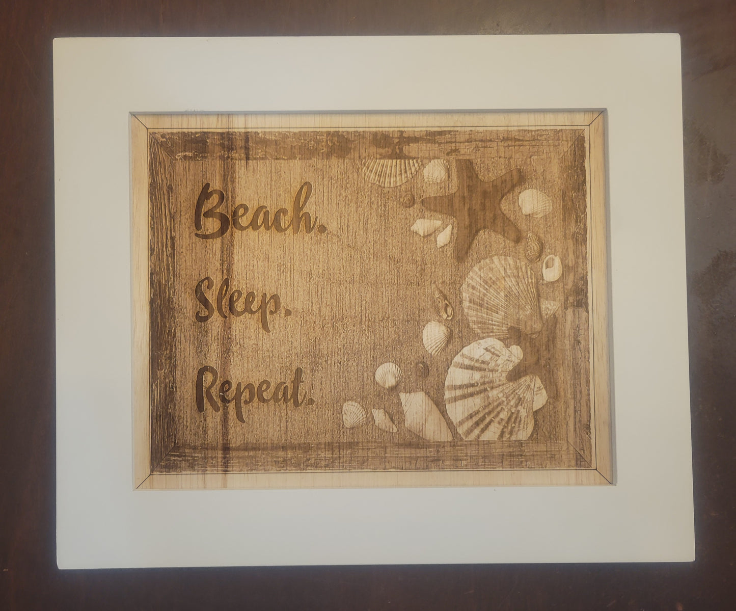 8x10 Wooden Engraved Sign with Frame