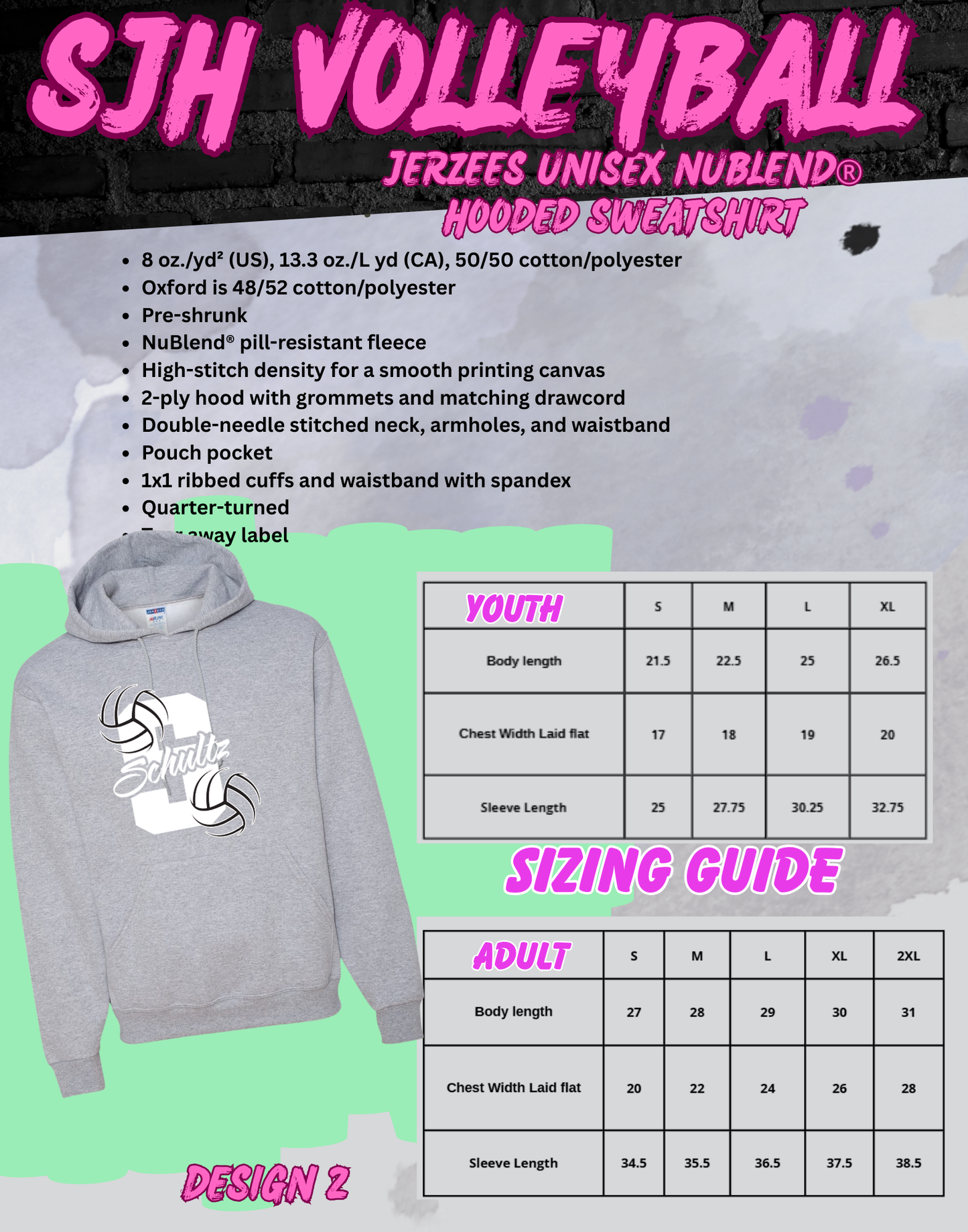 2025-26 SJH Volleyball (design 2) Hoodie