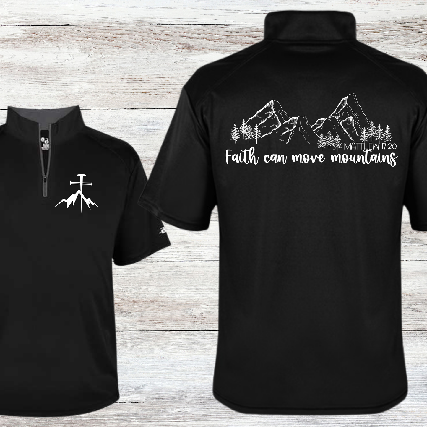 "Mountains" Men's B-Core Short Sleeve Quarter-Zip