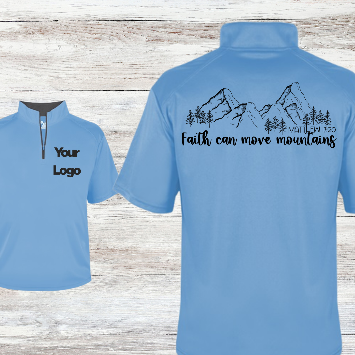 "Mountains" Men's B-Core Short Sleeve Quarter-Zip