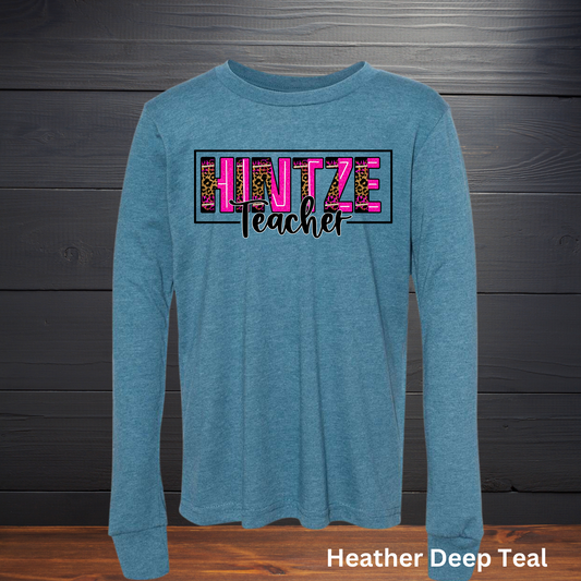 Adult LONG SLEEVE T-Shirt- Hintze Leopard and pink