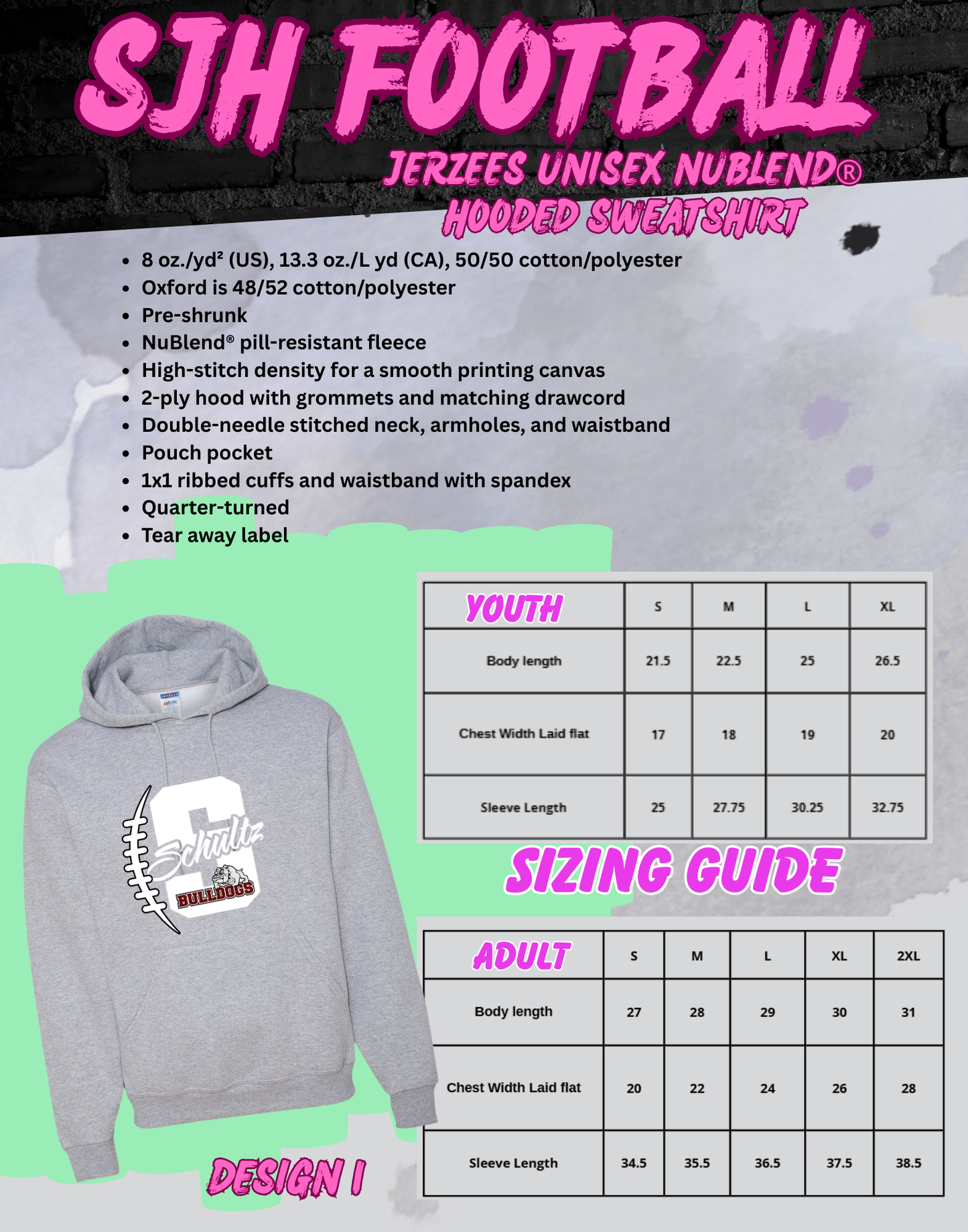 2025-26 SJH Football (design 1) Hoodie