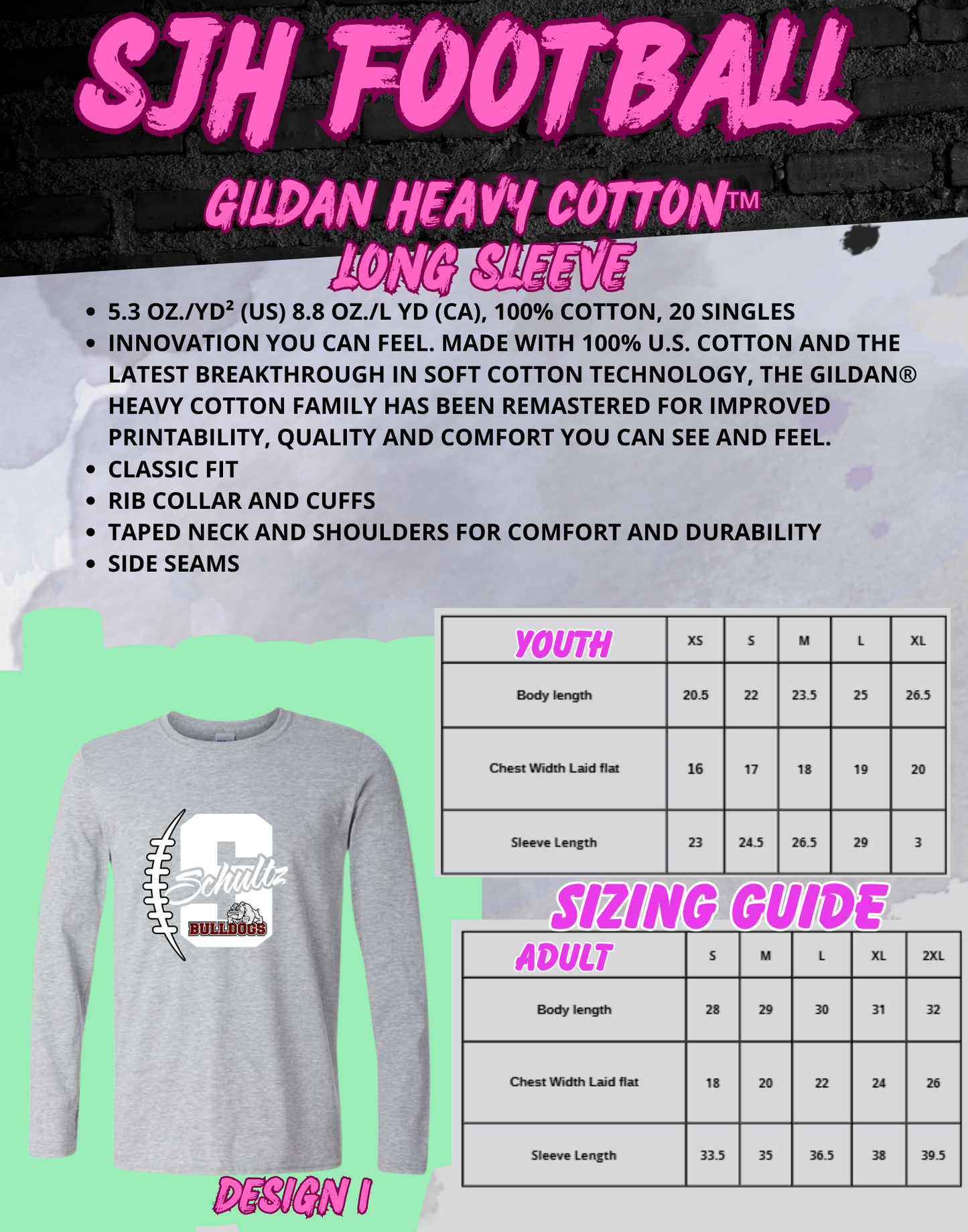 2025-26 SJH Football (design 1) Long Sleeve