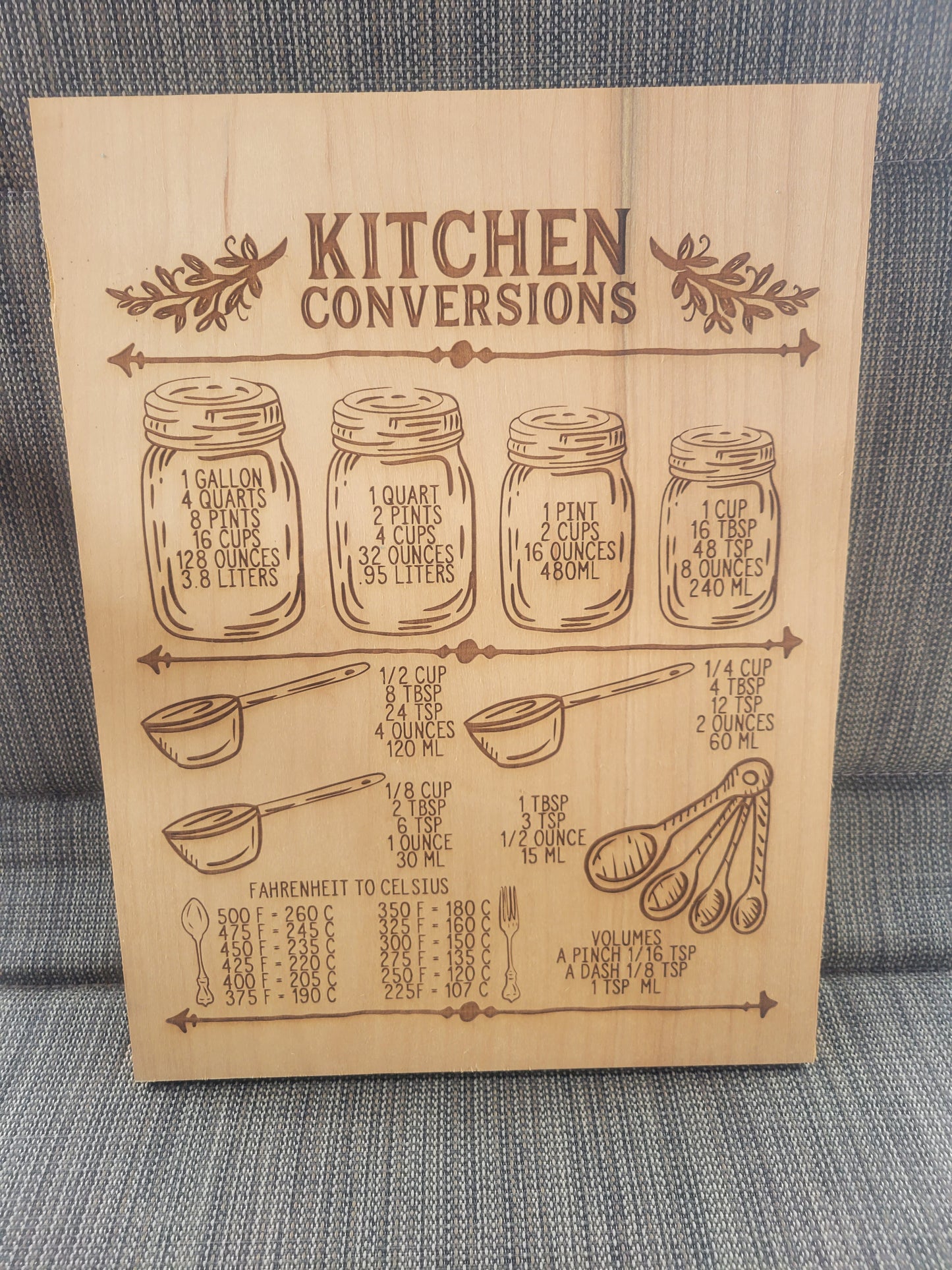 Wooden 9x12 Engraved Kitchen Sign