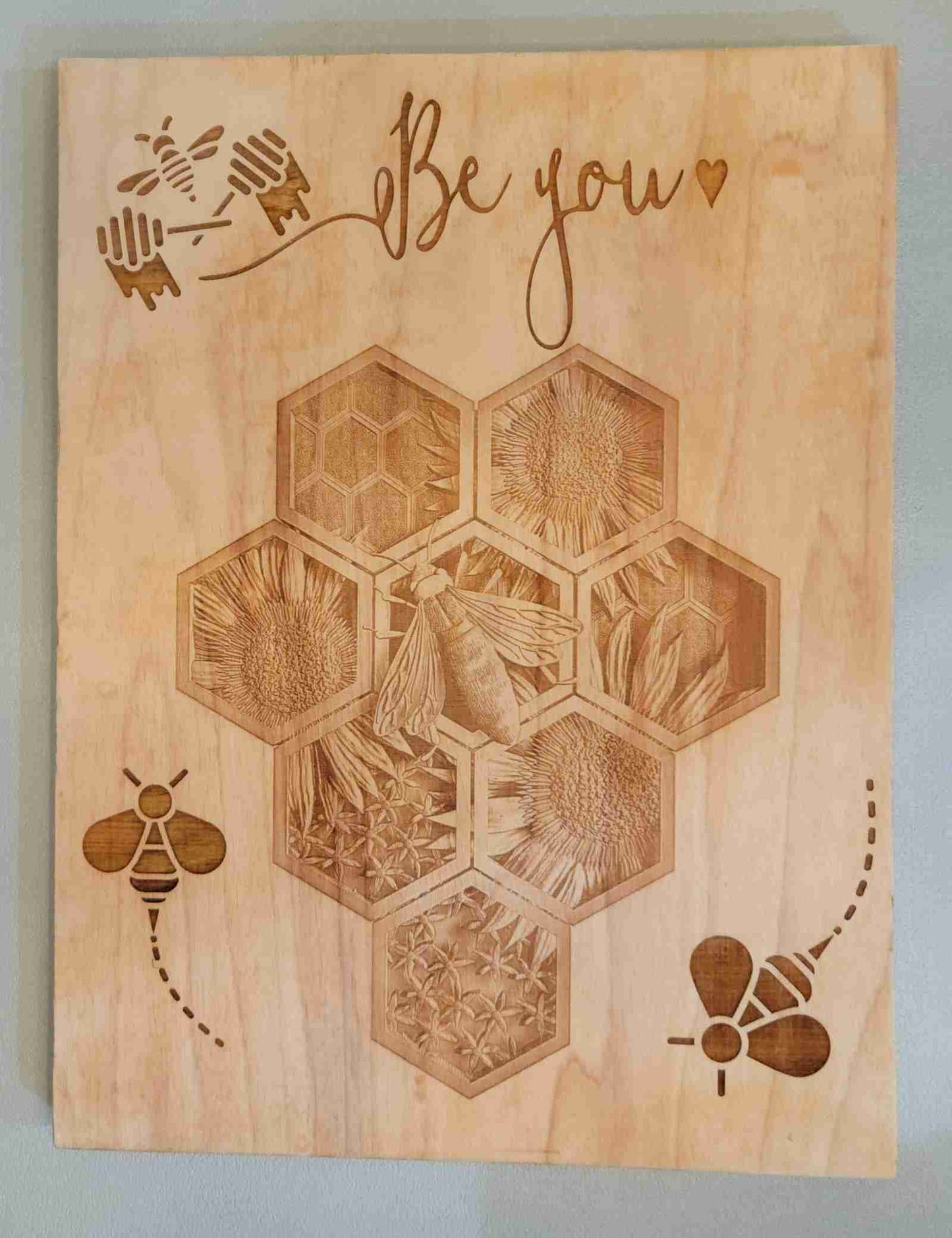 Custom "Be You" 9x12 Wooden Engraved Sign