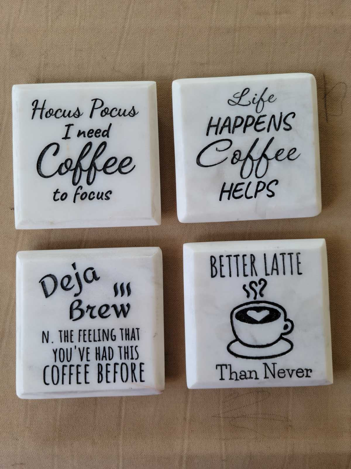 Marble Engraved Coasters (Set of 4)