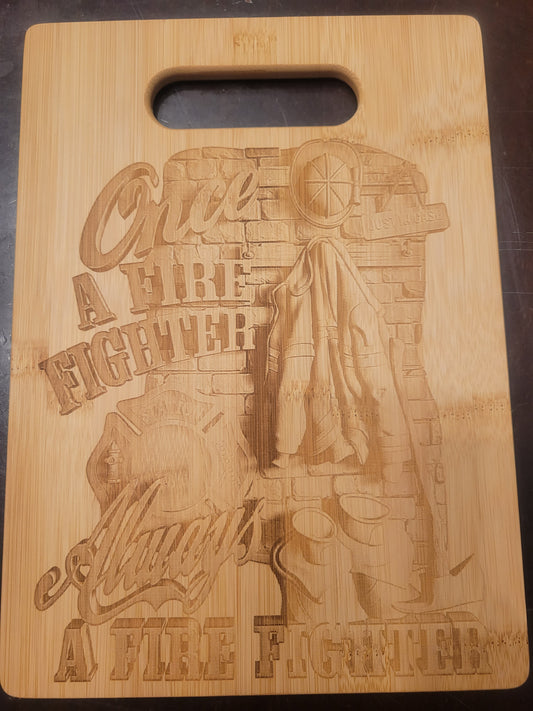 8x11 Wooden Engraved Firefighter Cutting Board