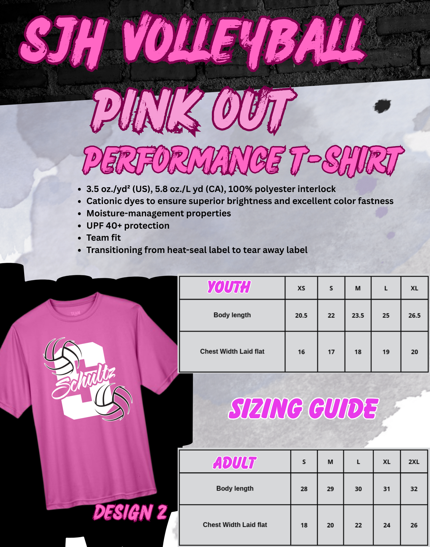 2025-26 SJH Volleyball PINK OUT T-Shirt