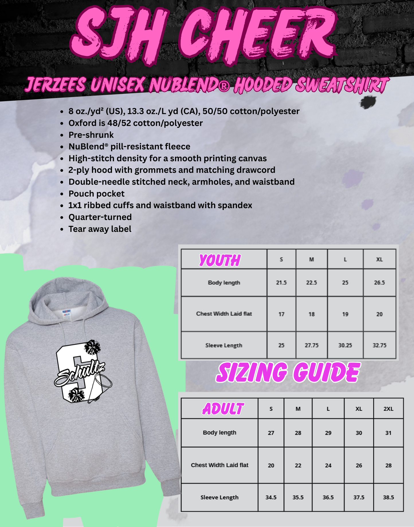 2025-26 SJH Cheer Hooded Sweatshirts