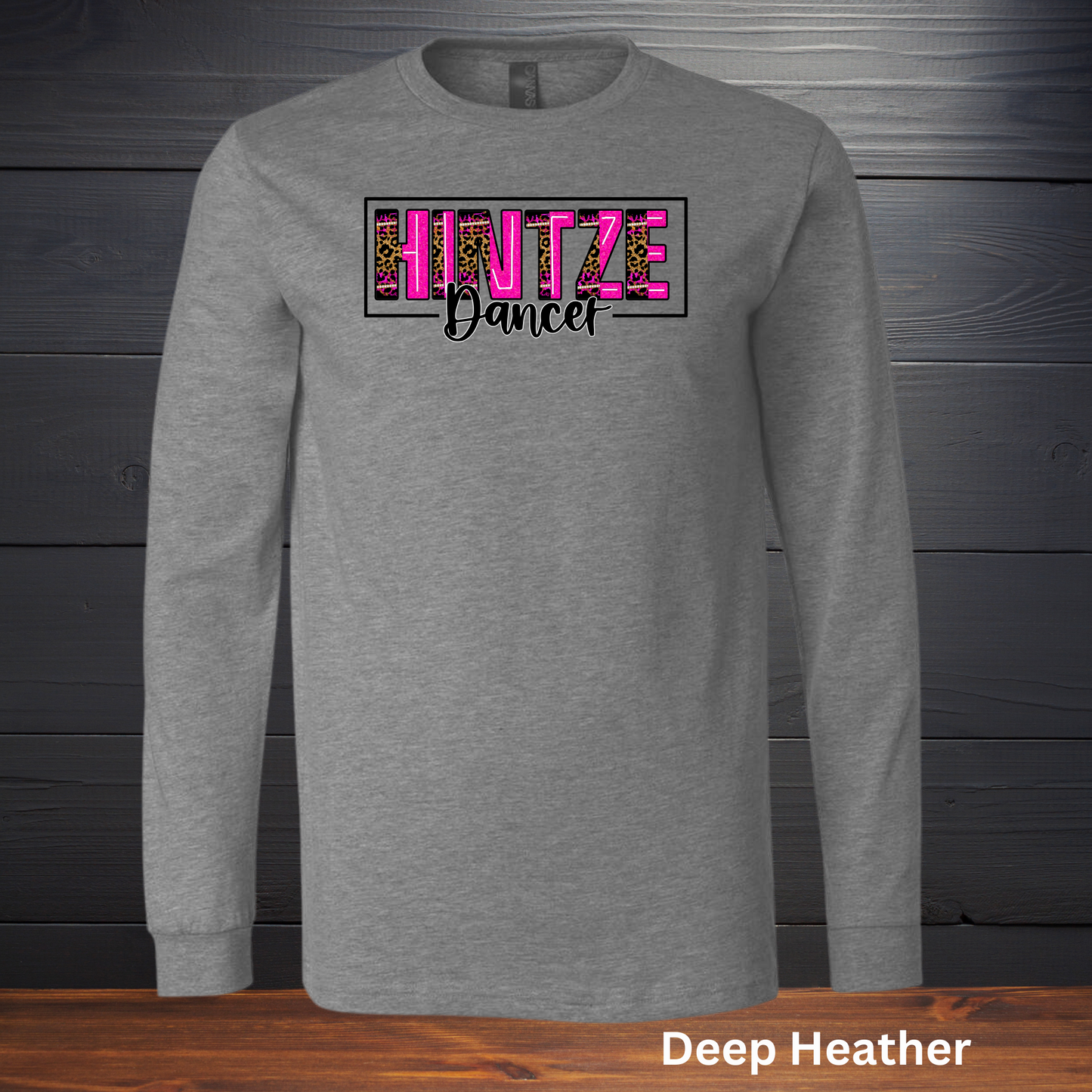 Adult LONG SLEEVE T-Shirt- Hintze Leopard and pink