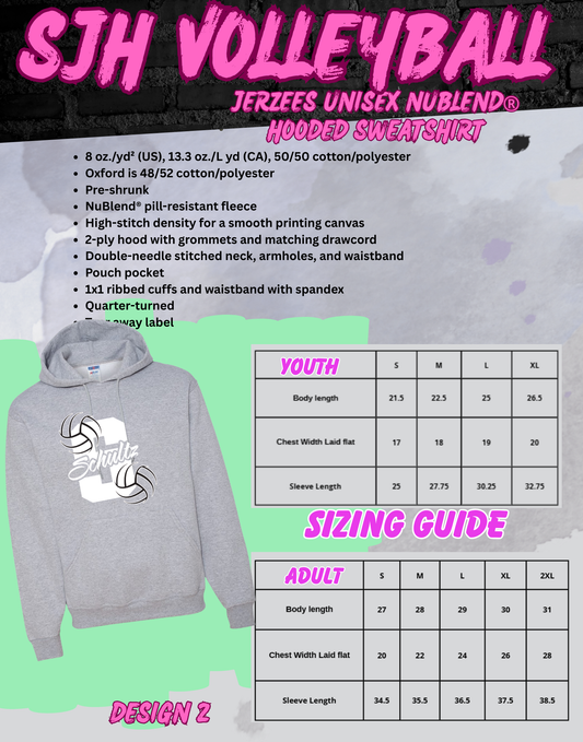 2025-26 SJH Volleyball (design 2) Hoodie