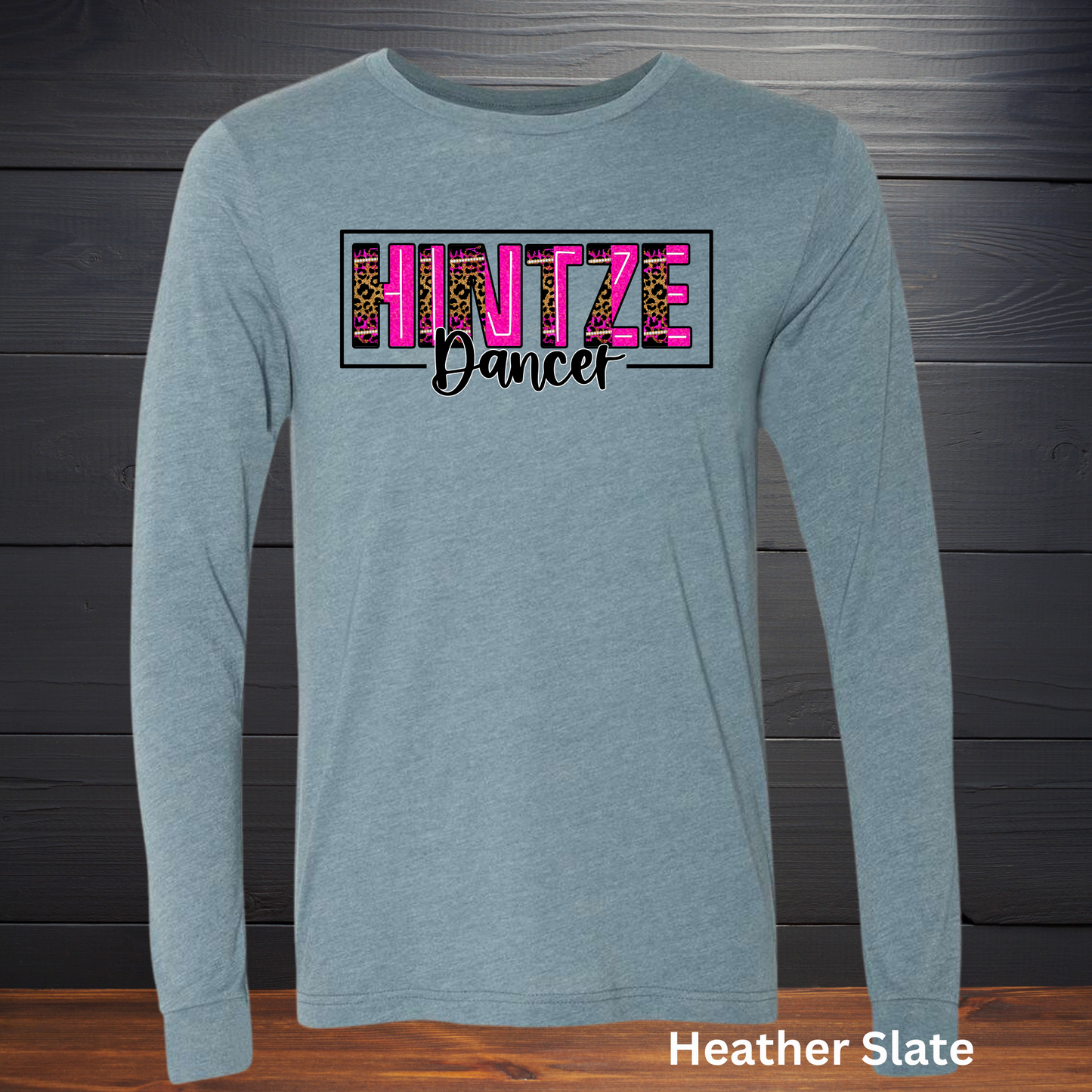 Adult LONG SLEEVE T-Shirt- Hintze Leopard and pink