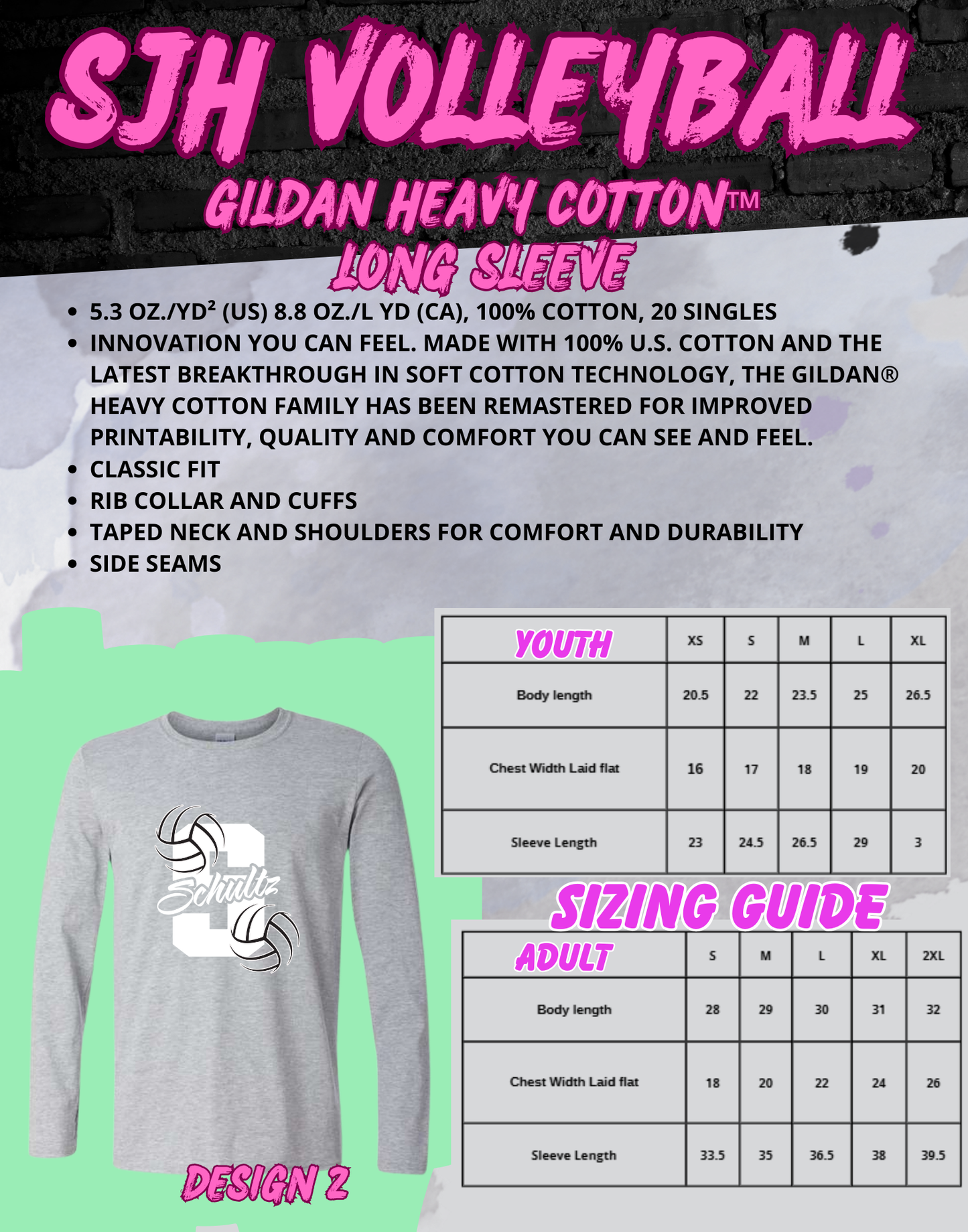 2025-26 SJH Volleyball (design 2) Long Sleeve