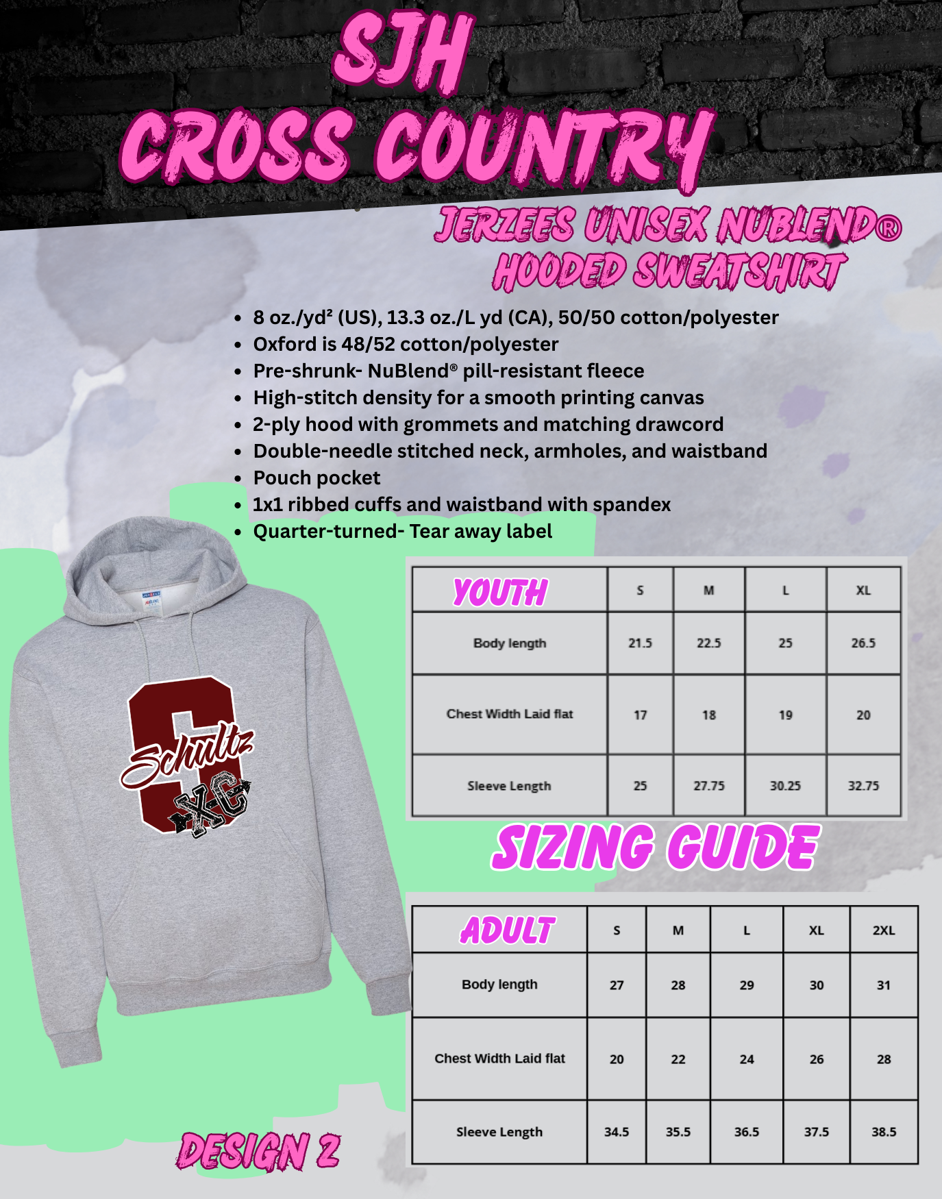 2025-26 SJH Cross Country (design 2) Hoodie