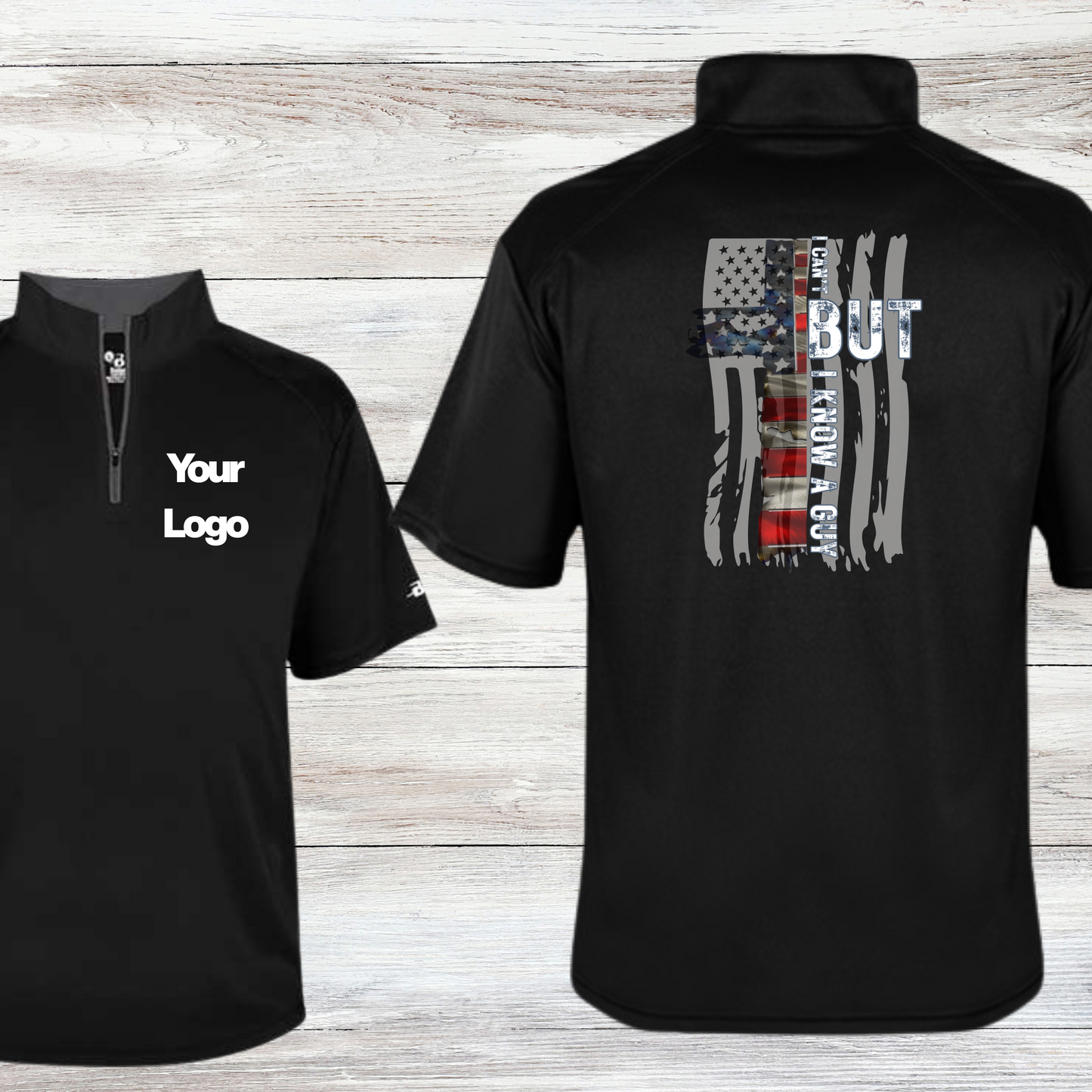 "American Flag Cross" Men's B-Core Short Sleeve Quarter-Zip