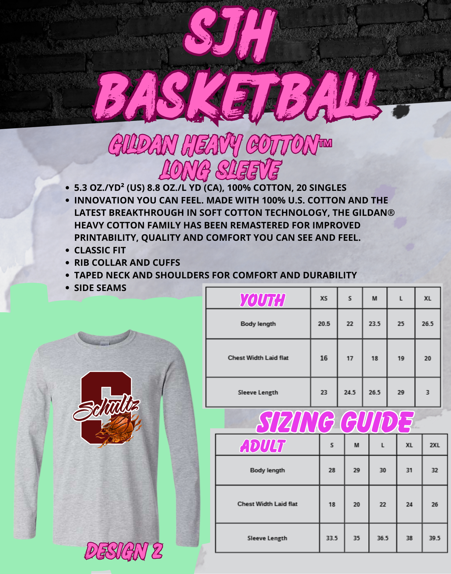 2025-26 SJH Basketball (design 2) Long Sleeve