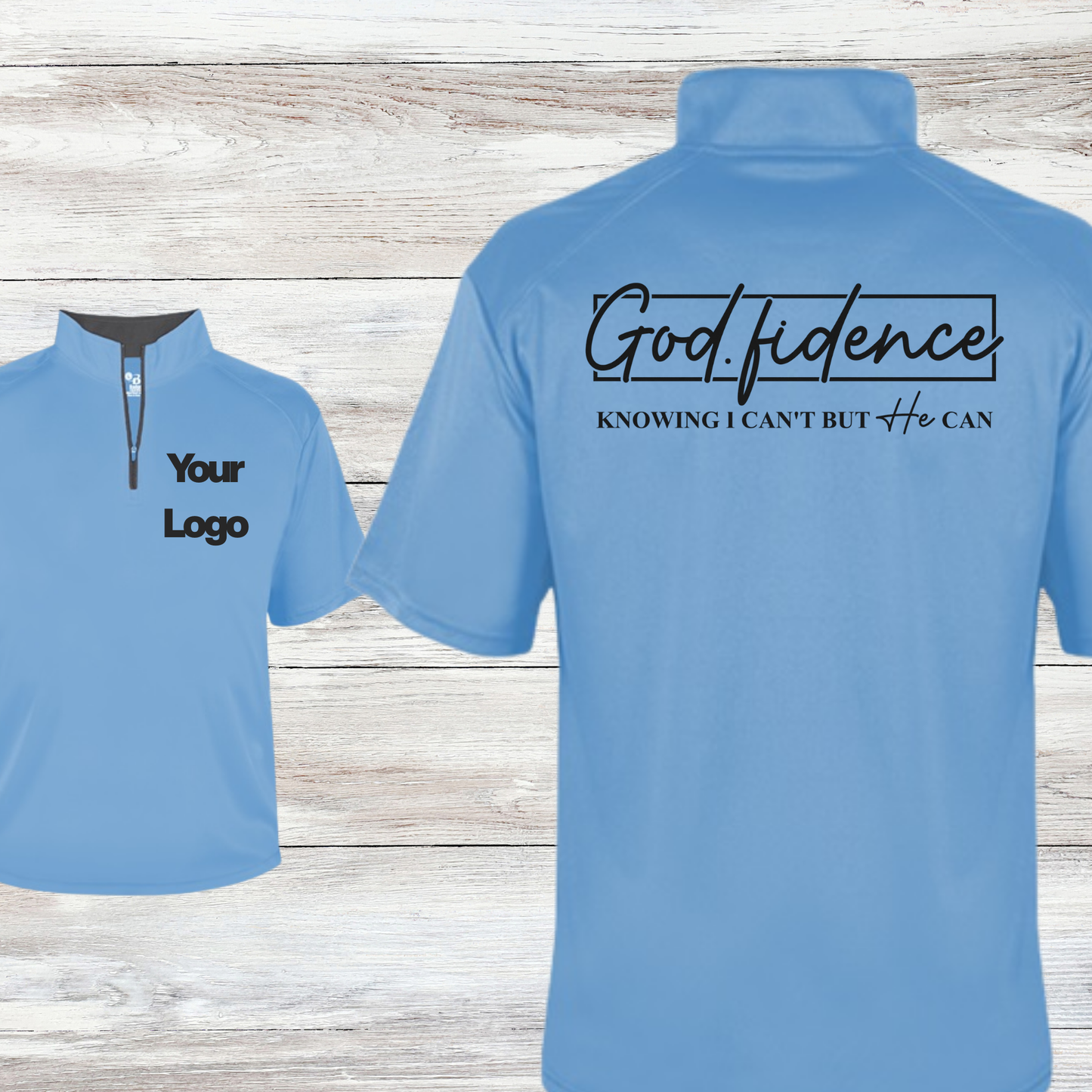 "God-fidence" Men's B-Core Short Sleeve Quarter-Zip