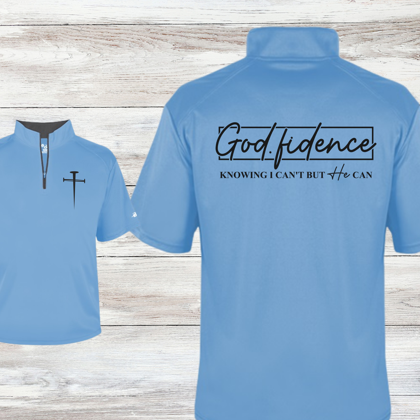 "God-fidence" Men's B-Core Short Sleeve Quarter-Zip