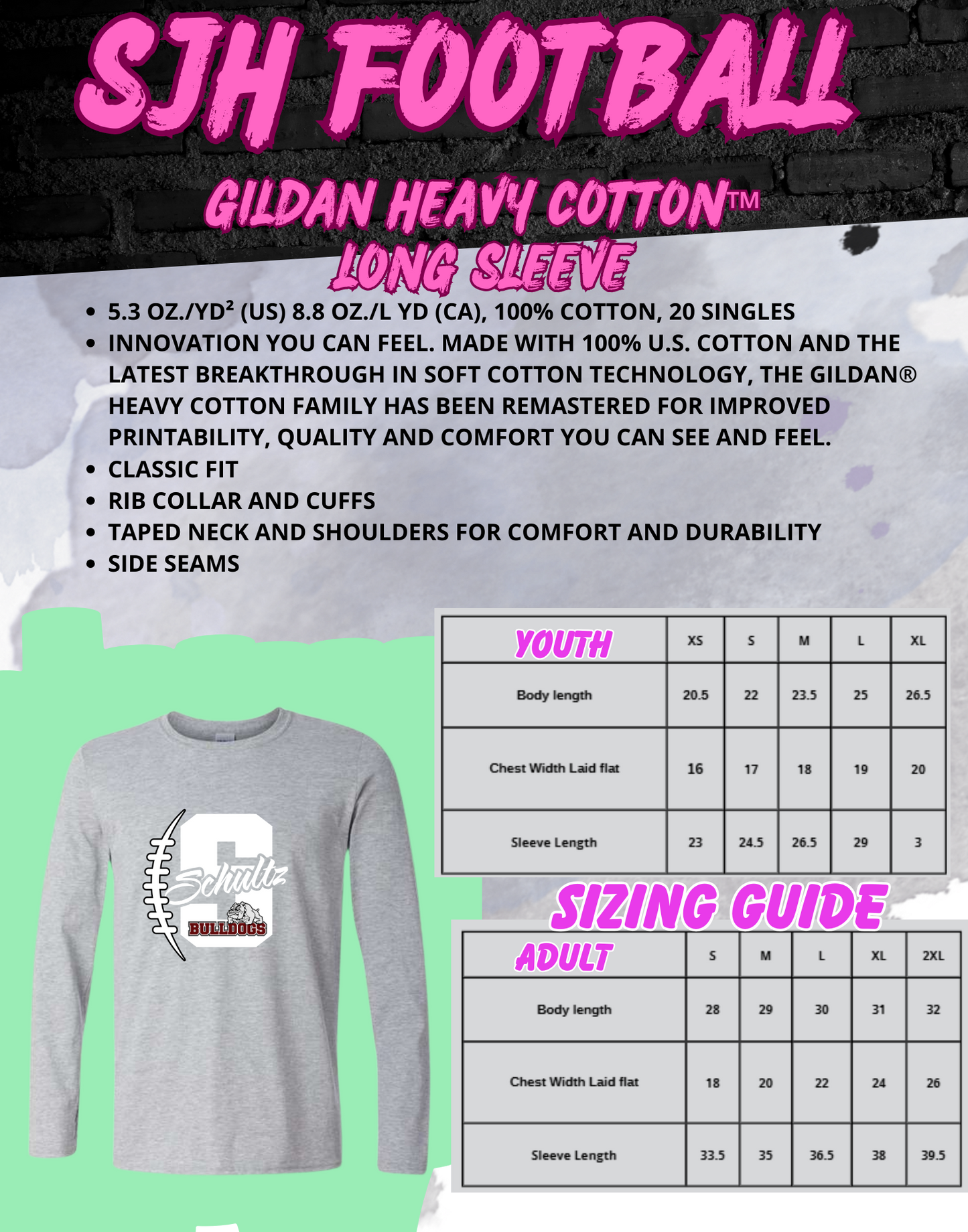 2025-2026 SJH Football (design 1) Long Sleeve T-Shirt