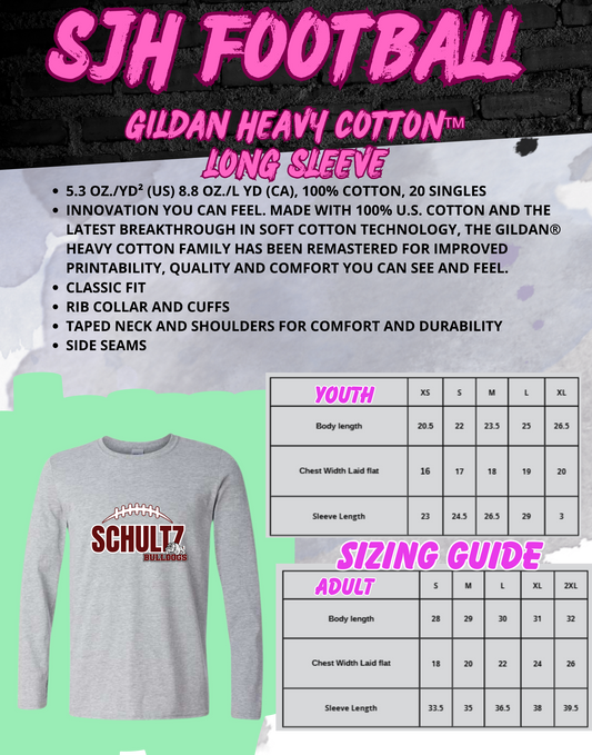 2025-2026 SJH Football (design 2) Long Sleeve T-Shirt