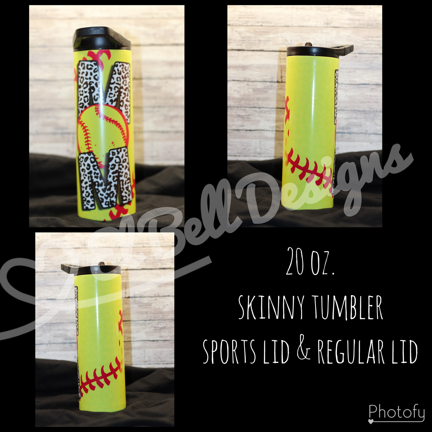 20 oz "Softball Mom" Skinny Tumbler