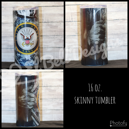 16 oz "Navy" Skinny Tumbler