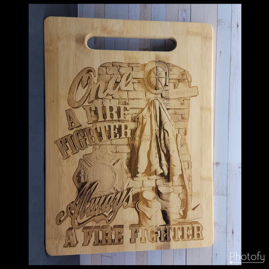 9.5x13 Bamboo "Firefighter" Cutting Board