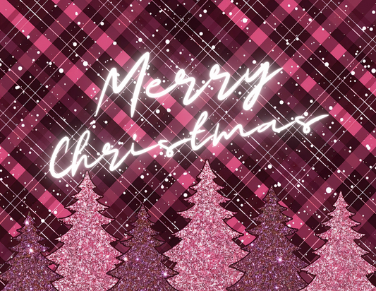 Pink Plaid and Trees 20 oz Skinny Tumbler