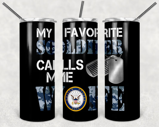 Military 20 oz Skinny Tumbler