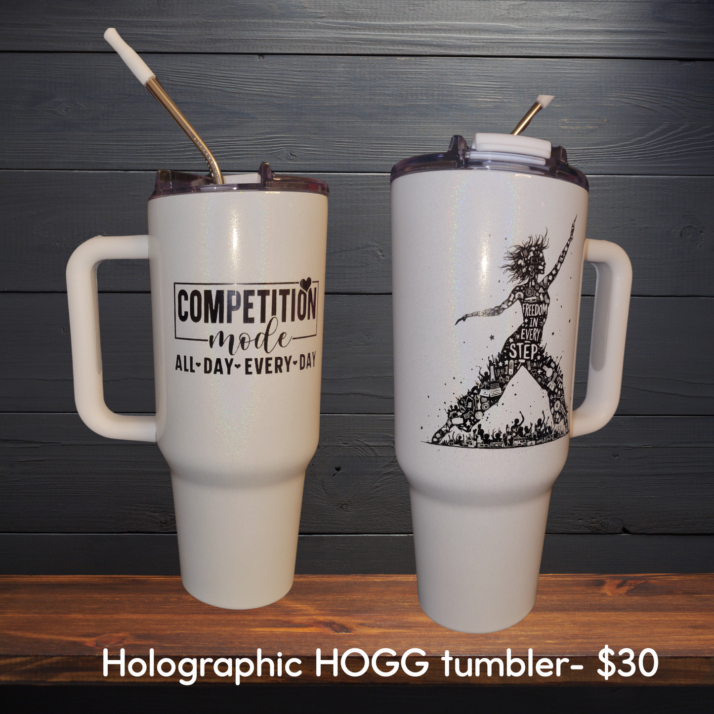 40 oz Dance tumbler with handle