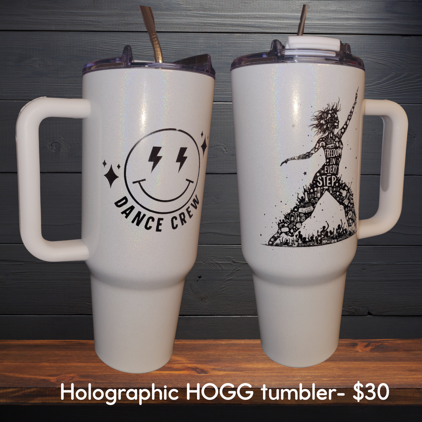 40 oz Dance tumbler with handle